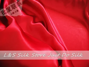 

Free shipping/free epacket/100% silk fabric /plain dyed/Chinese red /silk dress fabric/silk bedding/ #LS0744-6