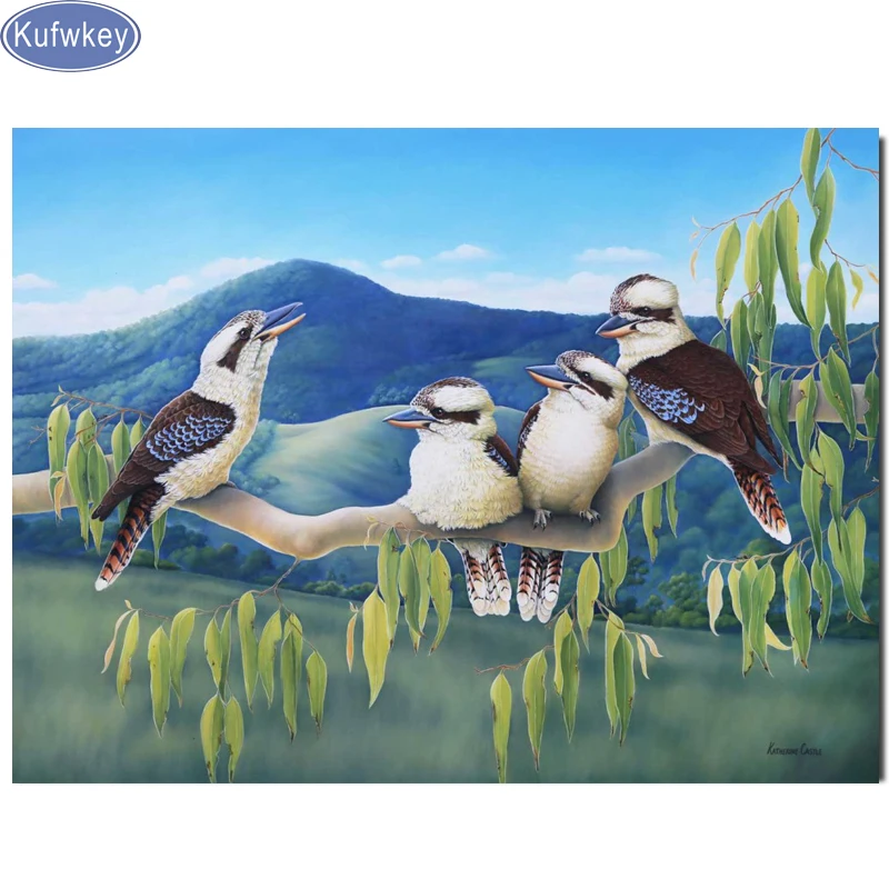 5D diy Алмазная вышивка Kookaburras птицы полная квадратная/круглая картина Стразы