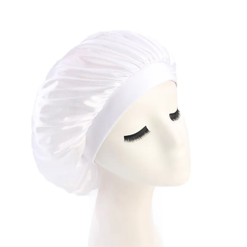 Новая мусульманская женская эластичная Тюрбан для сна, шапка, шарф, шелковистая шапочка при химиотерапии, шапки с раком, головной убор, повязка на голову, аксессуары для выпадения волос - Цвет: White