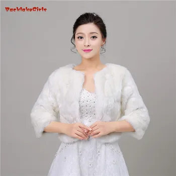 

New Autumn Sleeve Faux Fur Wedding Wrap Bolero Jackets Bridal Coat Cape Cloak Shawls Scarves