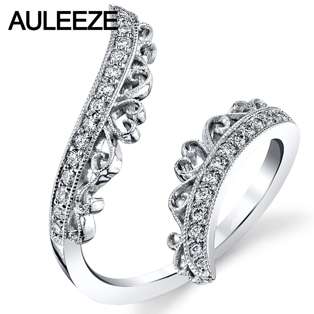 Ornate Filigree Open Ring Natural Africa Real Diamond