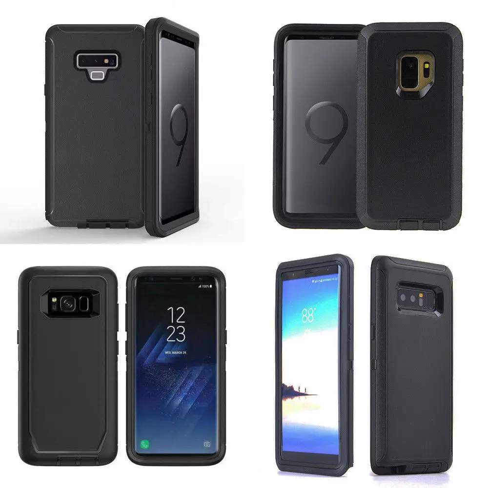 

3 In 1 Rubber Hybrid Heavy Defend Shockproof Full Coverage Case Cover For Samsung Galaxy Note 9 8 S9 S8 Plus S7 Edge Armor Case