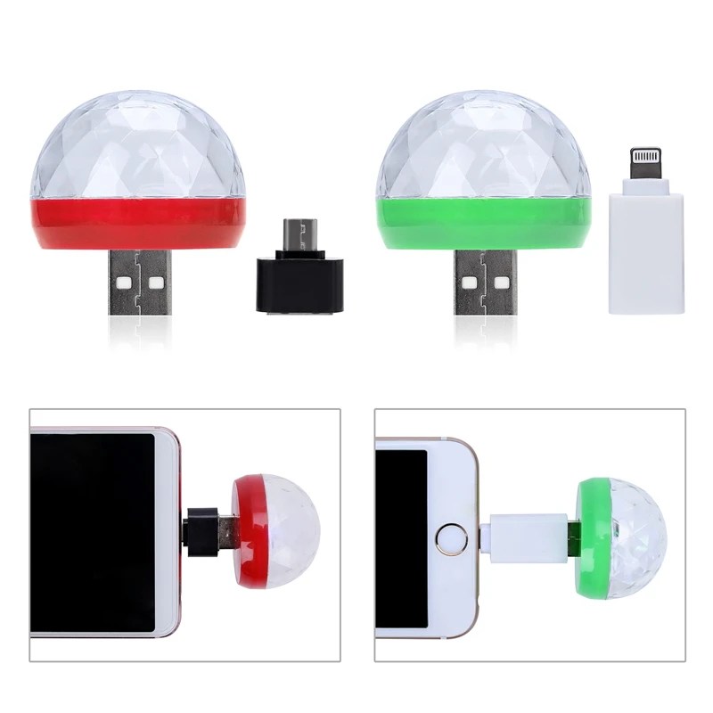 

Car LED USB Atmosphere Light DJ RGB Mini Colorful Music Sound Lamp for USB-C Phone Surface Enjoy Football Match