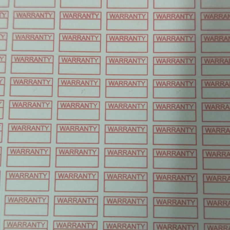 

10x5 mm Warranty sealing label sticker Universal with years and months and days