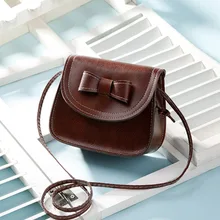 2016 New Bow Mini Small Phone Bag High Quality Leather Fashion Shoulder Bag Crossbody Bag Messenger vintage casual Bag