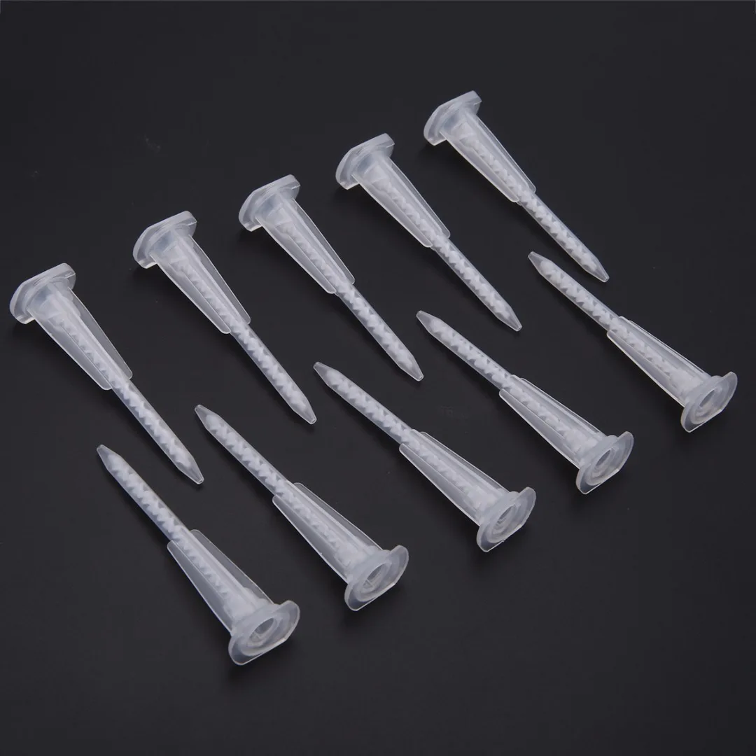 

10 Pieces White Mixer Nozzle Epoxy Resin Tool 62*18*13mm Dispenser Static Mixer Mixing Nozzles MA3.0-17S