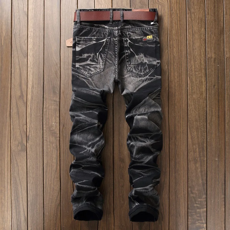 mens pleated biker jeans