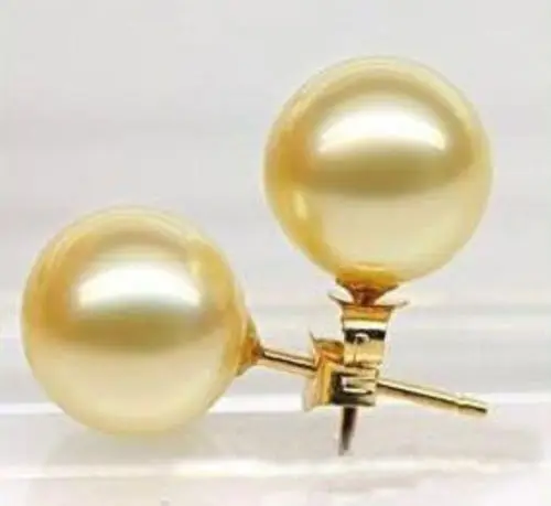 

00 FREE SHIPPING d12mm Pair of South Gold Sea Shell Pearl gold plated Earring stud