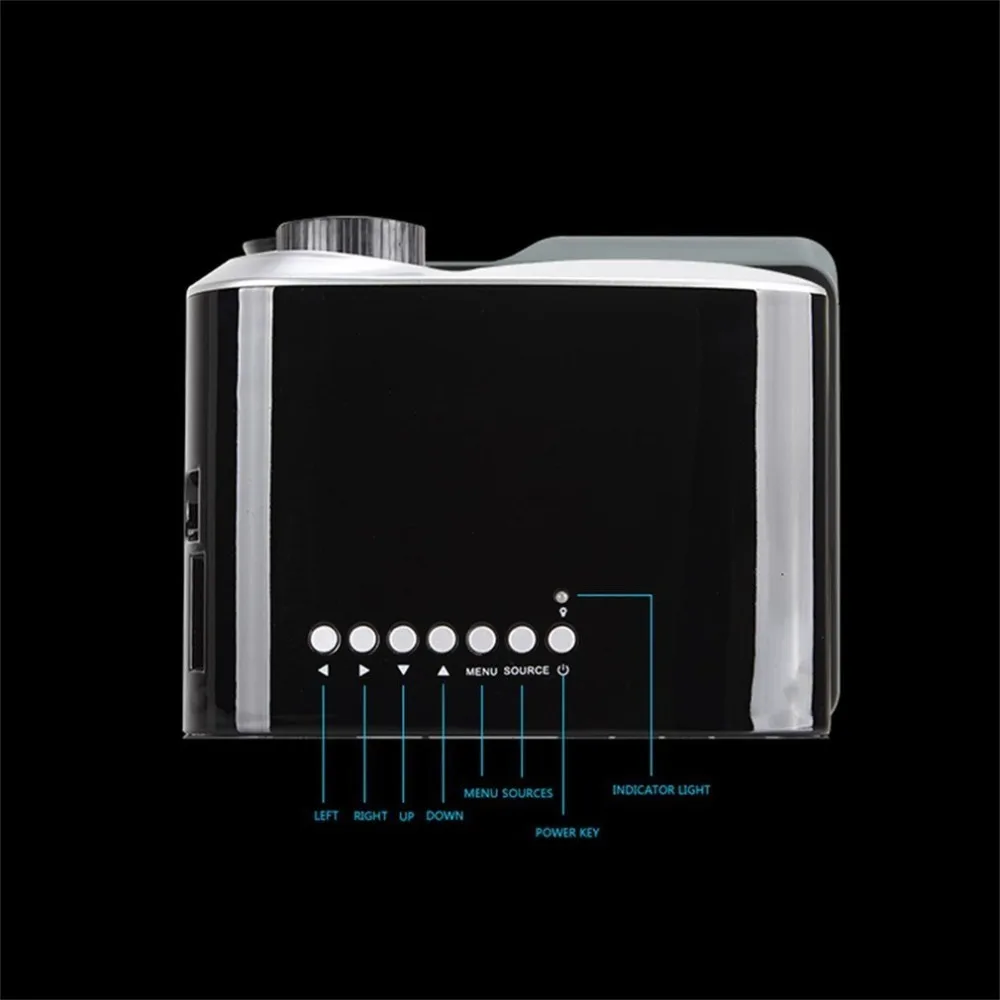 2018 جديد البسيطة جهاز عرض (بروجكتور) ليد المحمولة المسرح المنزلي عارض فيديو المنزل الوسائط المتعددة السينما التلفزيون أجهزة الكمبيوتر المحمو...