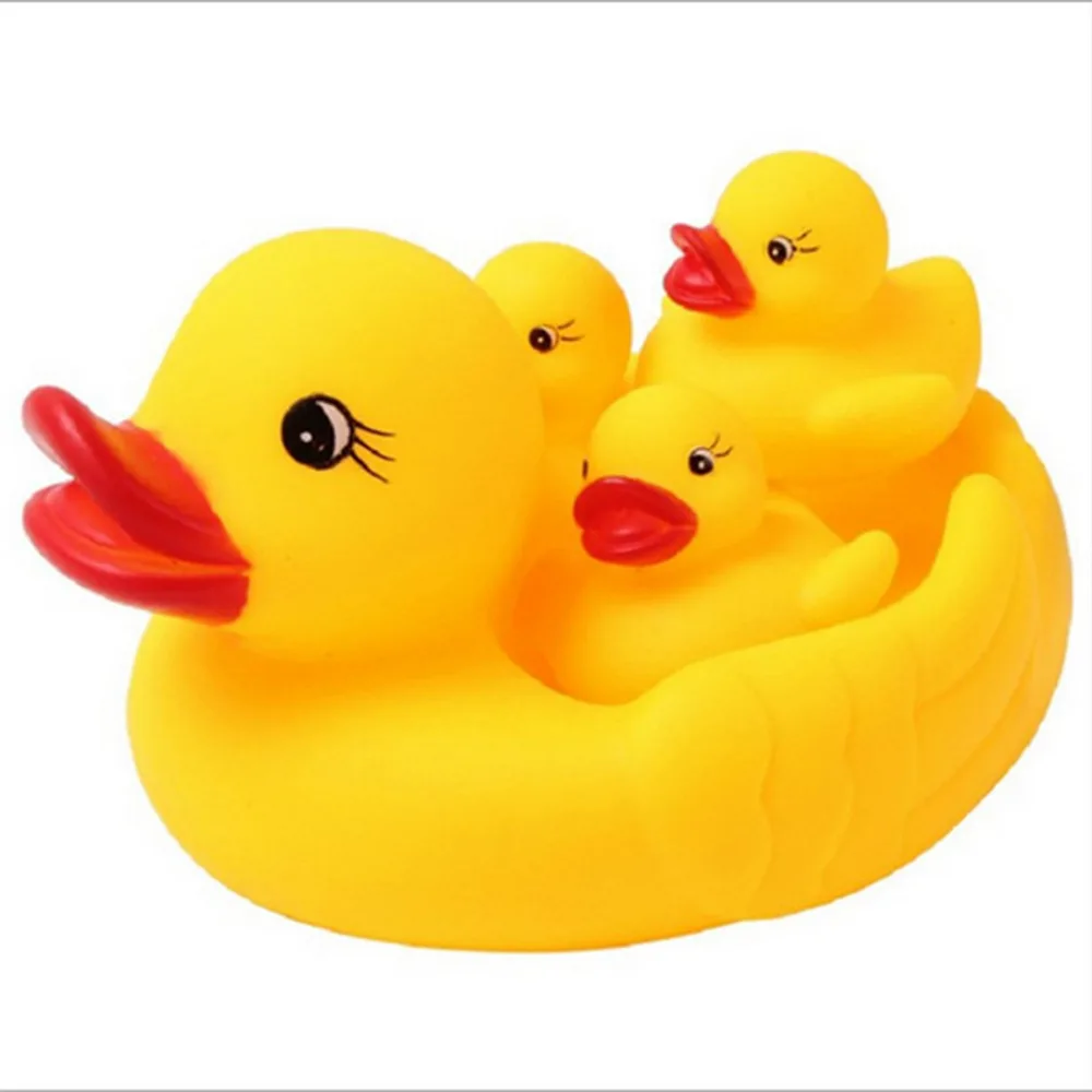 4 шт./лот водные виды спорта развлечения желтые резиновые утки Bathtime бассейн поплавок скрипучий Ванна для маленьких детей малышей забавная