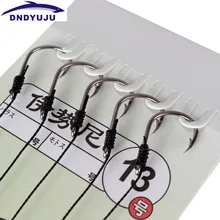 DNDYUJU, 5 шт., стальная струна, 5 крючков, рыболовные крючки, Морской рыболовный крючок, нейлоновая леска, рыболовная струна, рыболовные снасти