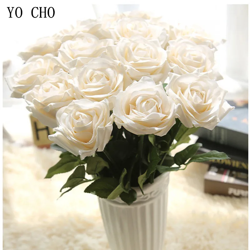 YO CHO Cheap Flowers Artificial Flowers High Quality Simulation Silk Flower Versailles Rose Flower For Wedding Home Garden Decor