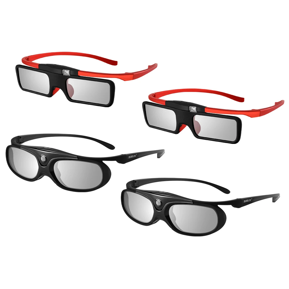 Filmes de Vidro do Obturador Projetor de Home Theater de Realidade Boblov Inteligente Lote 3d Óculos Recarregável 96hz 144hz Dvd Dlp Virtual 4 Pçs - - Image 2