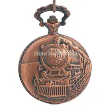 Pocket Watch with Chain Railroad Embossed Arabic Numerals Full Hunter Steampunk Design Reloj De Bolsillo