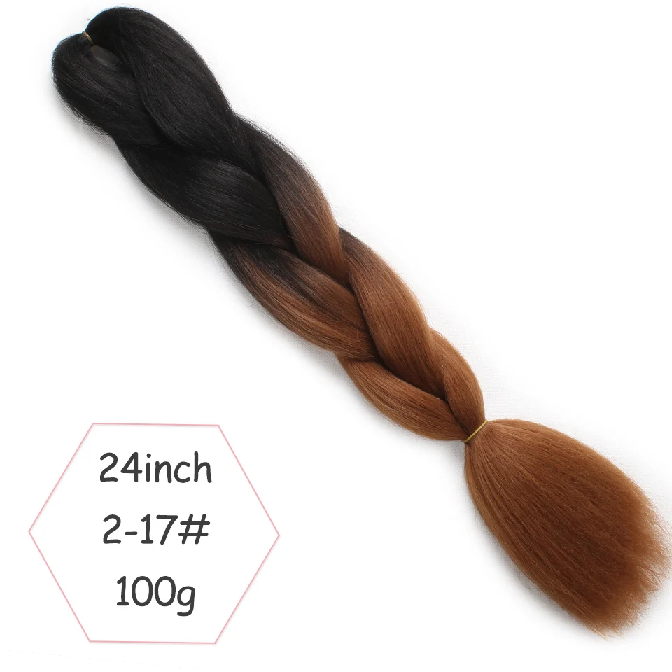 Xtrend 3 шт. черный зеленый Омбре плетение волос 24 ''большие синтетические косы крючком волосы для женщин высокотемпературное волокно - Цвет: #24