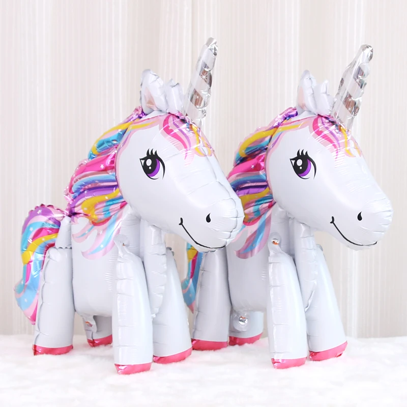 1 шт. 3D DIY Симпатичные воздушные шары из фольги с радугой и единорогом цвета: