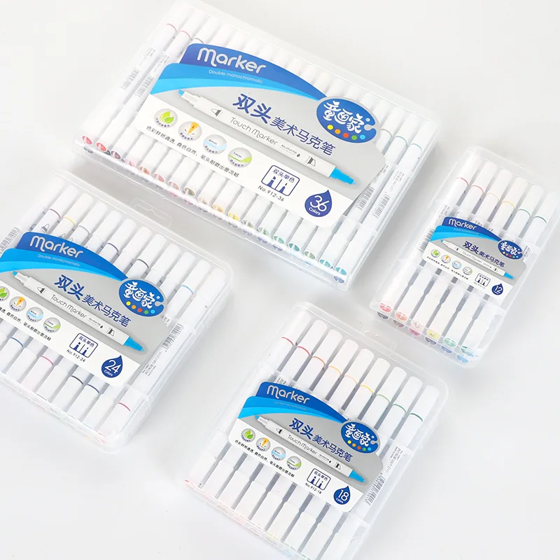 

Advanced 12,18,24,36 color double headed color oil marker pen suit,school art marker special high end painting marker pen