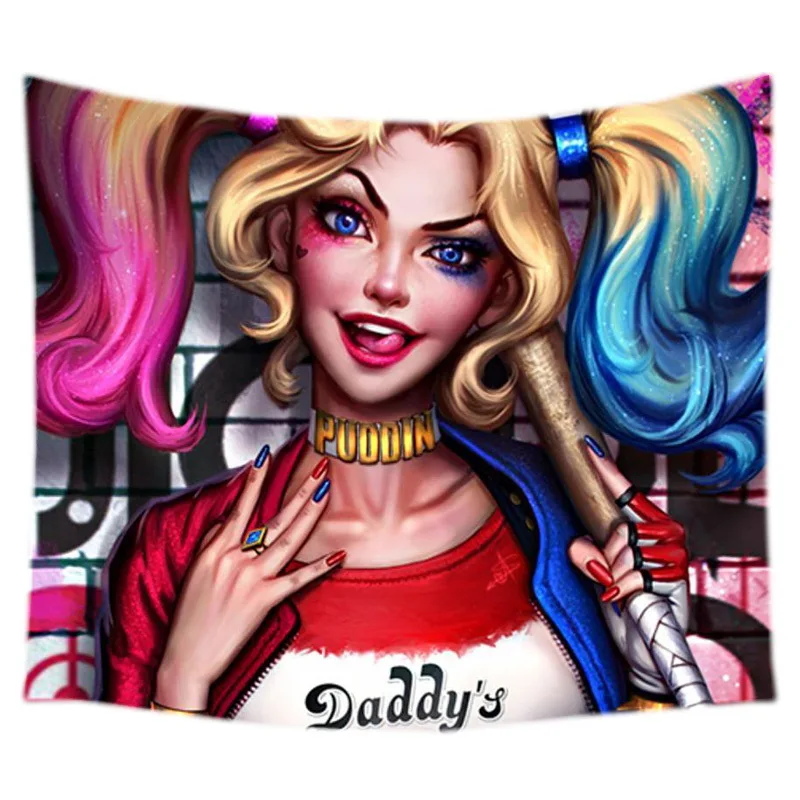 Настенный Гобелен Harley Quinn индивидуальное постельное белье покрывало в общежитии