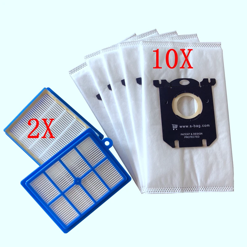 

Free shipping 10 bags+2 Hepa Filters Electrolux S-bag for FC8020 FC8130 FC8350 FC8404 HR8300 AEG Tornado Volta standard bag