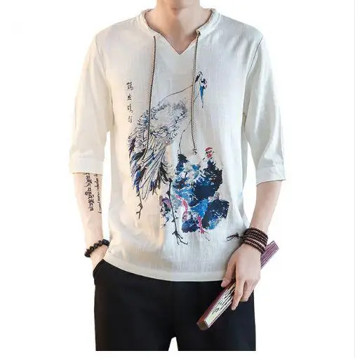 Shirts XXXL Linen Cotton Chinese Style 