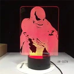 Чудо-яд агентов Figma модель 3D светодиодный ночник-иллюзия фея света настольная лампа Мстители подвижные тела Venom Рисунок Игрушки AW-3579