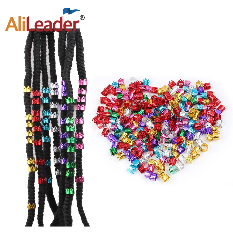 

Alileader 50pcs Adjustable Metal Beads For Kids Box Braids Hair Extensions Dreadlock Beads Ring For Hair Clips Accessories