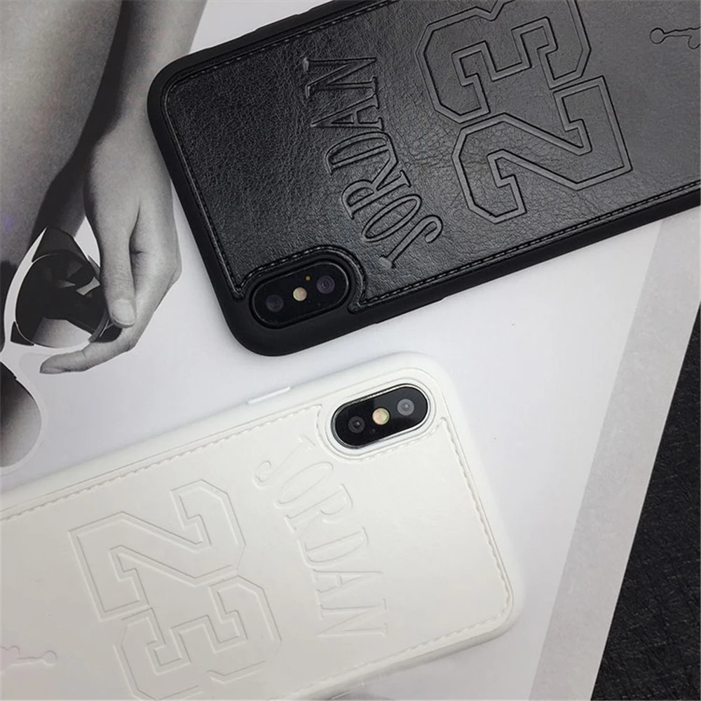 

Case For Apple iPhone 7 7 Plus Fashion Jordan Air Basketball Fly man Leather Soft TPU+PU Anti-knock Cover For iPhone 8 8 Plus