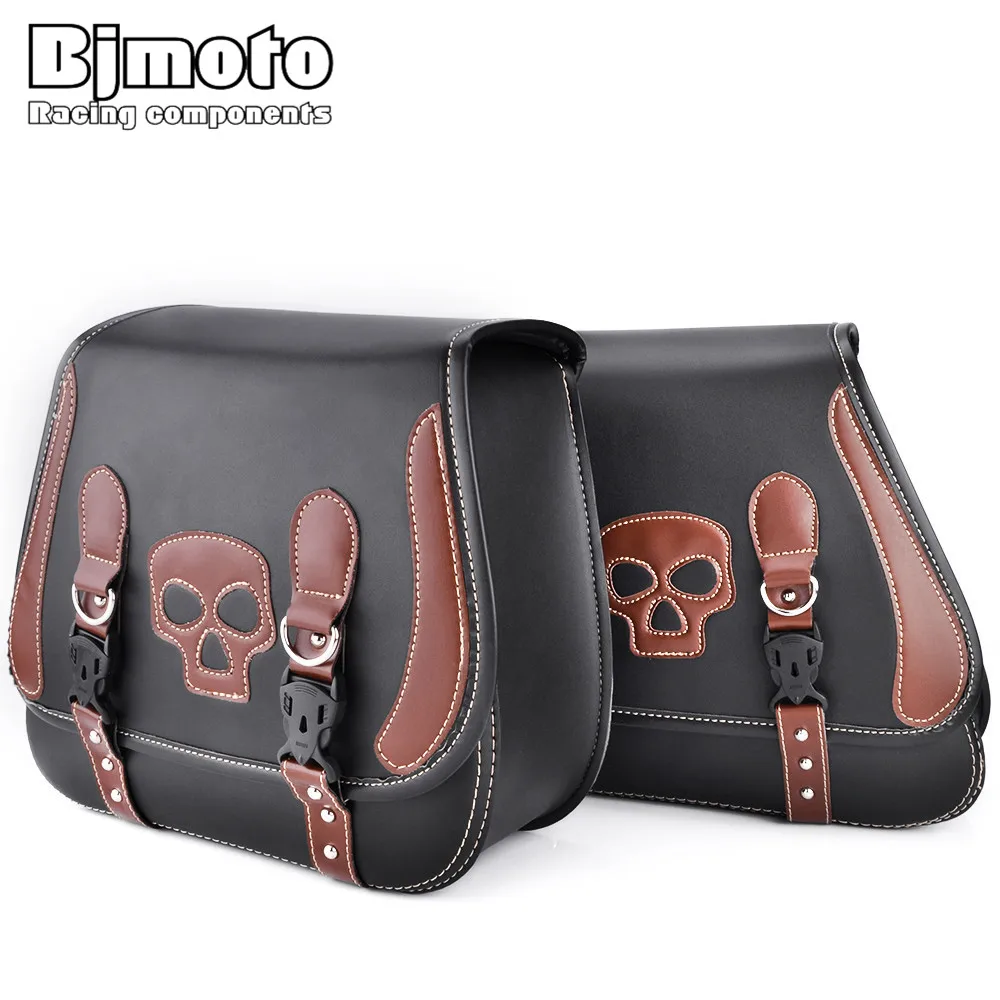 Bj moto rcycle седельные сумки из искусственной кожи moto cross SaddleBag круиз автомобиль боковые панниры для harley Kawasaki Suzuki Honda moto