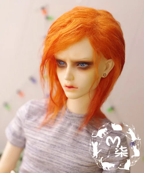 

New 1/12 3-4 inch 9-10cm 1/8 4-5 inch 12cm 14cm BJD Orange red radishes Curly hair For lati Doll Antiskid BJD Doll Wig
