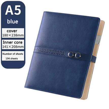 Двойная кнопка дизайн спираль блокнот 6 отверстий лист бумаги мода атмосфера Бизнес офис дневник разделитель блокнот Биндер - Цвет: A5 blue