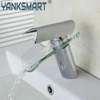 

YANKSMART Bath Basin Tub Waterfall Faucet Single Handle Hole Mixer Tap Hot & Cold Water Tap torneira