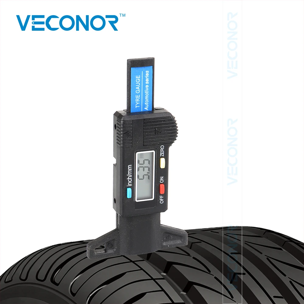 

Veconor 0-25.4mm Digital Tire Consumption Gauge LCD Display Resolution 0.01mm Battery Excluded