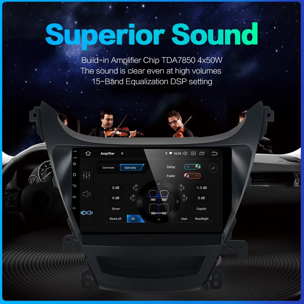 Flash Deal Dasaita 9" Display Autoradio Android 9.0 Car Stereo for Elantra 2014 2015 Radio 1 Din  GPS Navigation MAX6 DSP 4