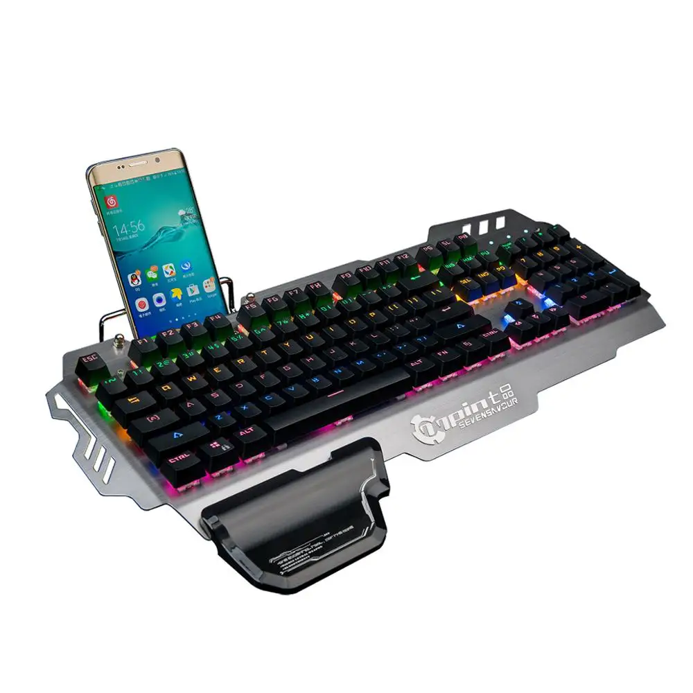Mechanical Gaming Keyboard USB Wired 104 Keys Blue Switch LED Backlight Game Keyboard For PC Tablet Desktop