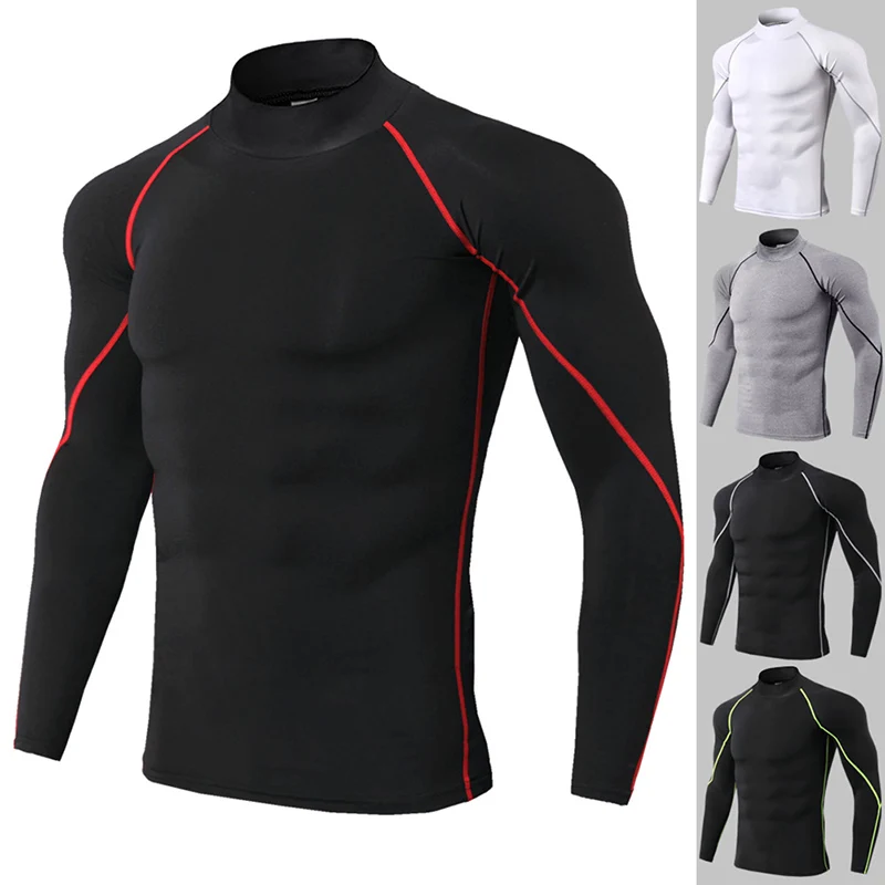 

New Autumn Gym T-shirt Men Compression Boldbulding Jogging Sport T-shirt Men's Outdoor Clothes Running Long Sleeve T-Shirt