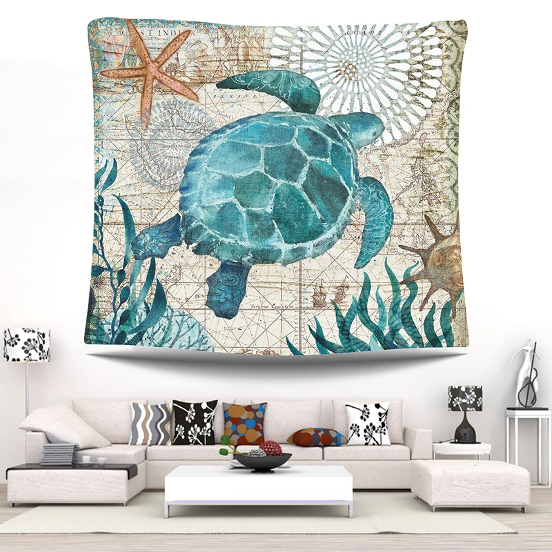 

2019 Sea Turtle Tapestry Fashion Picnic Mat Travel Mattress for Table Cloth Drop Shipping
