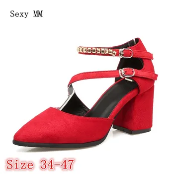 

High Heels Women Pumps High Heel Shoes Stiletto Woman Party Wedding Shoes Kitten Heels Plus Size 34-40 41 42 43 44 45 46 47
