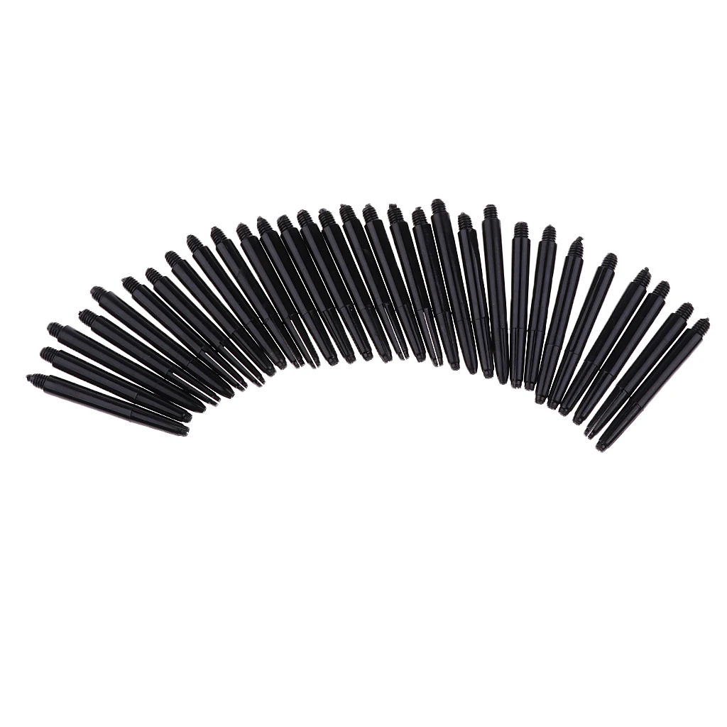 Set of 30 Nylon Dart Shafts Medium 43mm 2BA Screw Thread Durable and Lightweight Blue Black Red Color