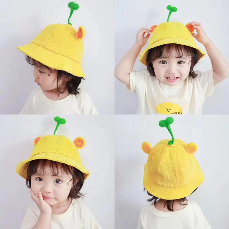 kids hat cute bean sprouts fisherman hat baby boy girl ...