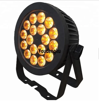 

12pcs Outdoor LED Flat Round Lightning compact par led pro 5in1 18x15W RGBWA waterproof led par 64 light