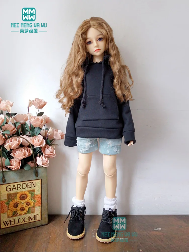 BJD Одежда для куклы подходит 60 см 1/3 BJD SD DD кукла модная Толстовка и джинсовые шорты белый красный черный синий