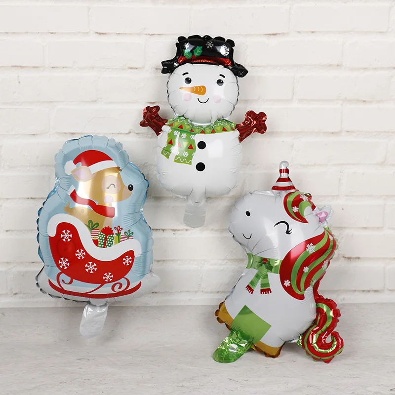 Рождественские украшения для дома, воздушные шары из фольги, 6 шт./лот, веселый год, рождественские принадлежности для вечеринки, надувные воздушные шары, подарки - Цвет: MN034 mix