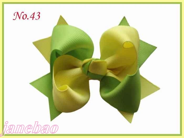 

free shipping 2018 Newest 30pcs Girl Costume Boutique 4.5 '' Tone Leaves Hair Bow Mix color boutique hair clips