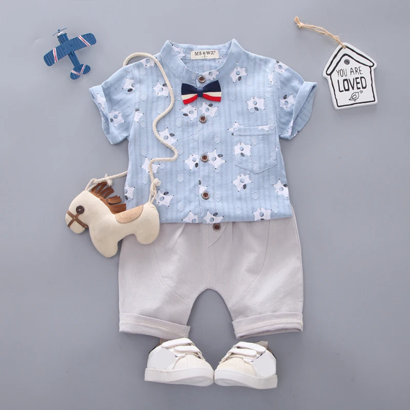 

New Baby Kid Boys Clothing Children Summer Boys Clothes Cartoon Kids Boy Clothing Set Print T-shit+Pants Cotton