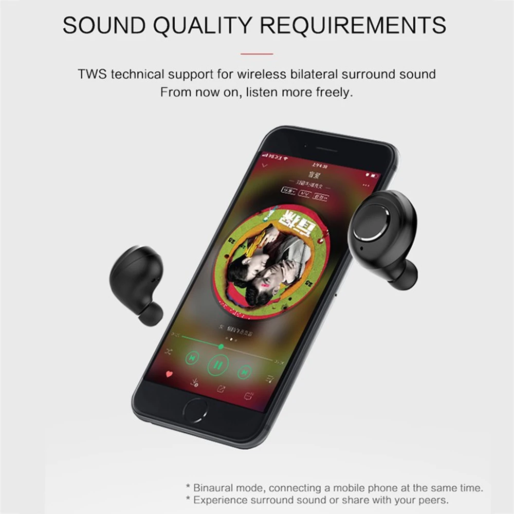 X8 Bluetooth 5.0 Mini Earbuds True Wireless TWS Bluetooth Earphone Stereo Wireless Headphone With-Mic  5