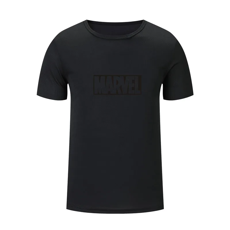 

2019 NEW Summer sportswear brand men's mesh T-shirtmarvel heroes men's tights sport breathable T-shirt gym casual o collar XXL