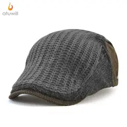 Atuwill повседневное для мужчин береты шапки для Англия Стиль вязаный берет шляпа человек шапки осень зима