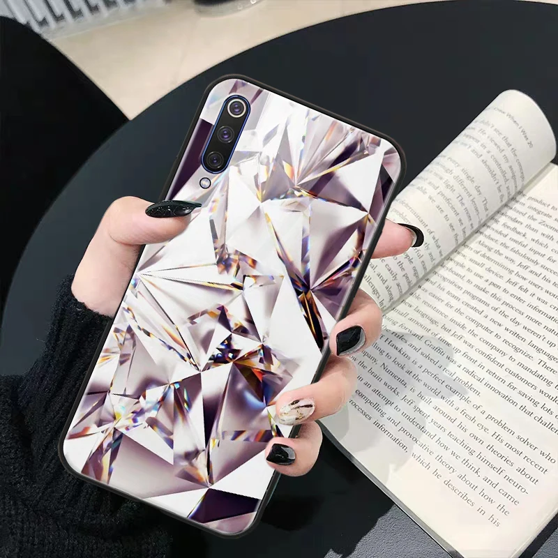 Чехол для Samsung Galaxy A50 A505 A 50 чехол стеклянный милый блестящий с бриллиантами