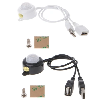 

USB LED Light Strip Switch DC5-24V Human Body Infrared PIR Motion Sensor Switch #0604