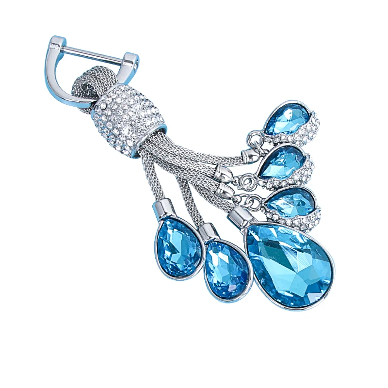 

Fashion Crystal Tears of the Sky Car Styling Long Keyrings Buckle Metal General 5 Colors Gift Creative keychains Auto Accessorie